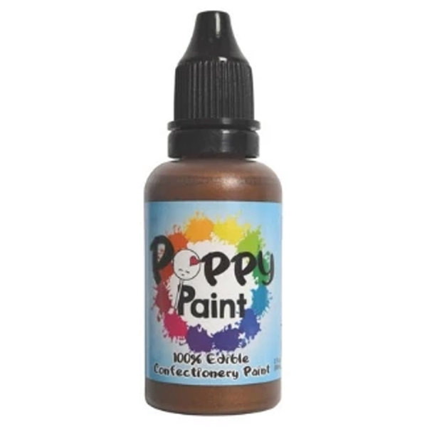 Poppy Paints Bronze Edible Cake Paint - 30 ml (1 fl oz)