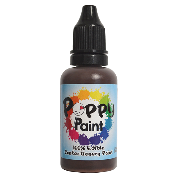 Poppy Paint Brown Edible Cake Paint - 30 ml (1 fl oz)