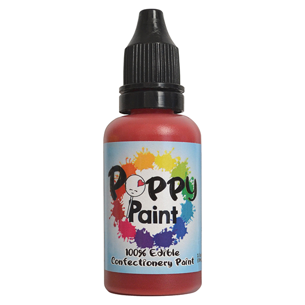 Poppy Paints Red Edible Cake Paint - 30 ml (1 fl oz)