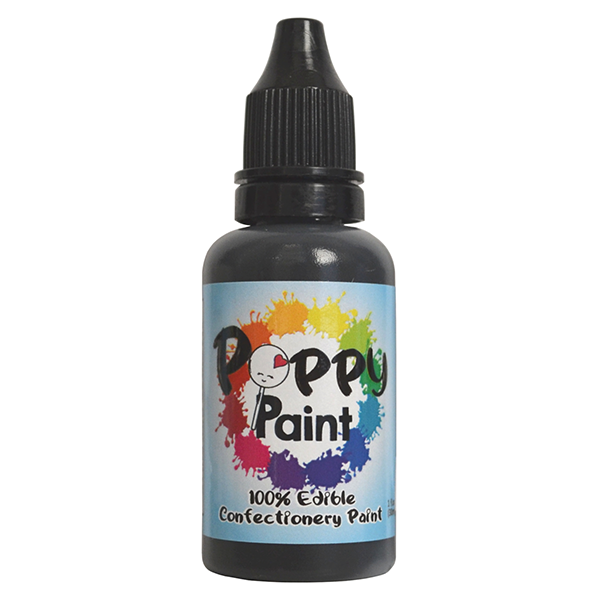 Poppy Paints Black Edible Cake Paint - 30 ml (1 fl oz)