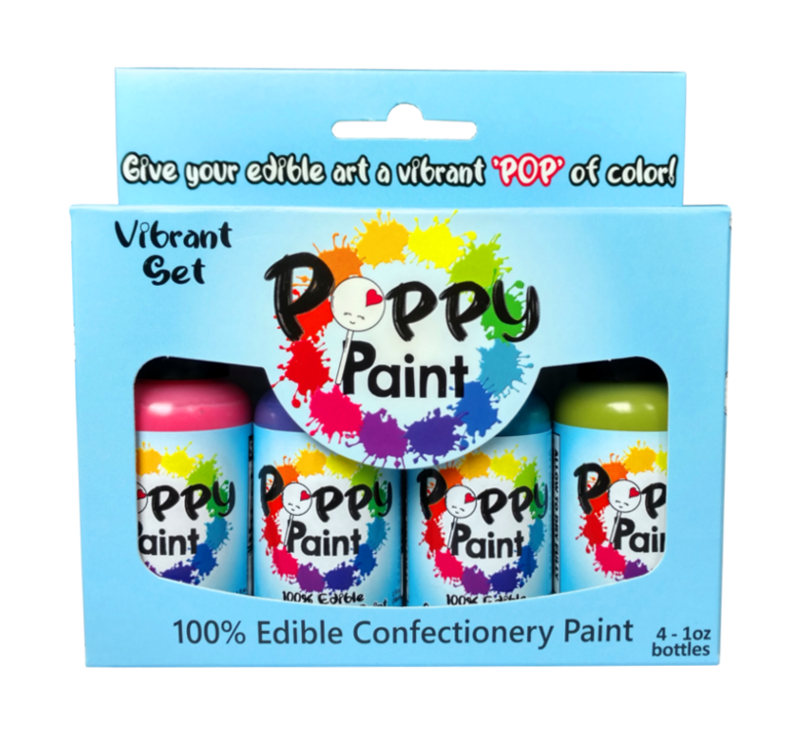 Poppy Paint 4Pc Vibrant Set Kit - Each bottle  30 ml (1 fl oz)