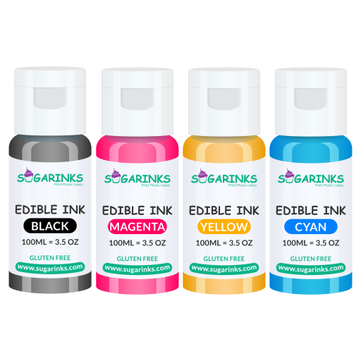 Black, Cyan, Magenta, Yellow Canon Edible Ink - Refill Bottles 100ml